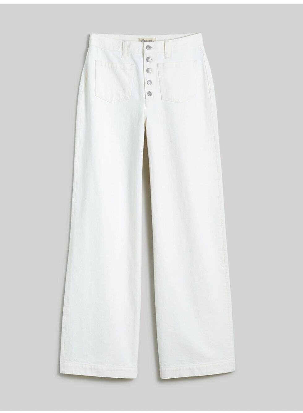 Madewell Superwide-Leg Jeans Tile White High Rise Button Fly 25 NWT